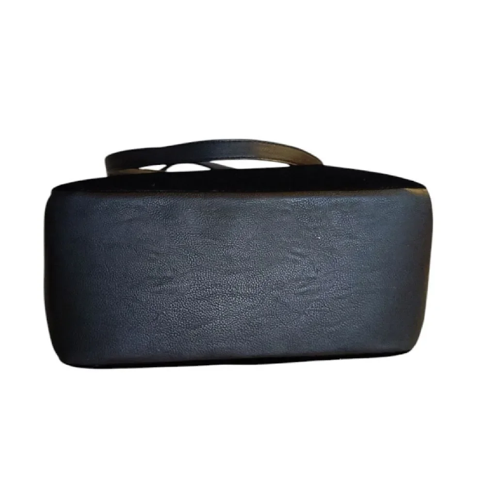 Betsey‎ Johnson Black Velvet Studded Hearts Dome Satchel Crossbody Bag Large